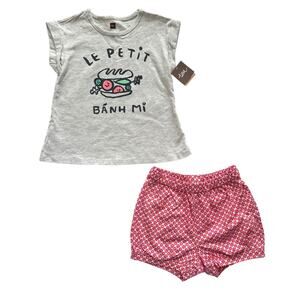 NWT Tea Collection Southeast Asia Banh Mi Tee + Shorts Outfit Size 3T